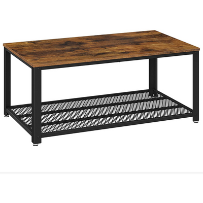 coffee table with metal frame brown and black 