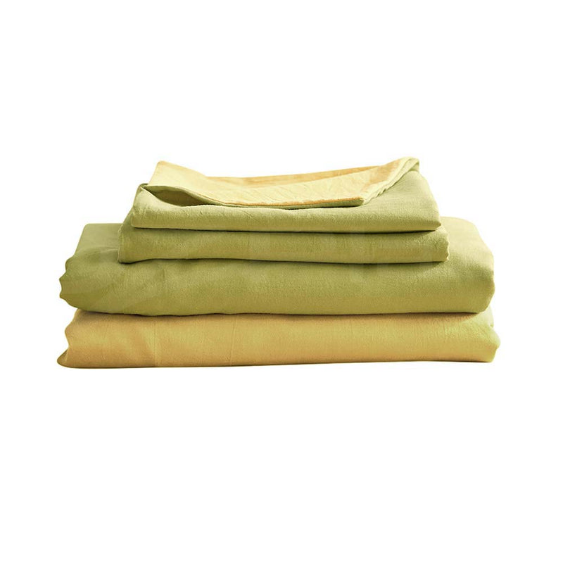 Washed Cotton Sheet Set Single Yellow