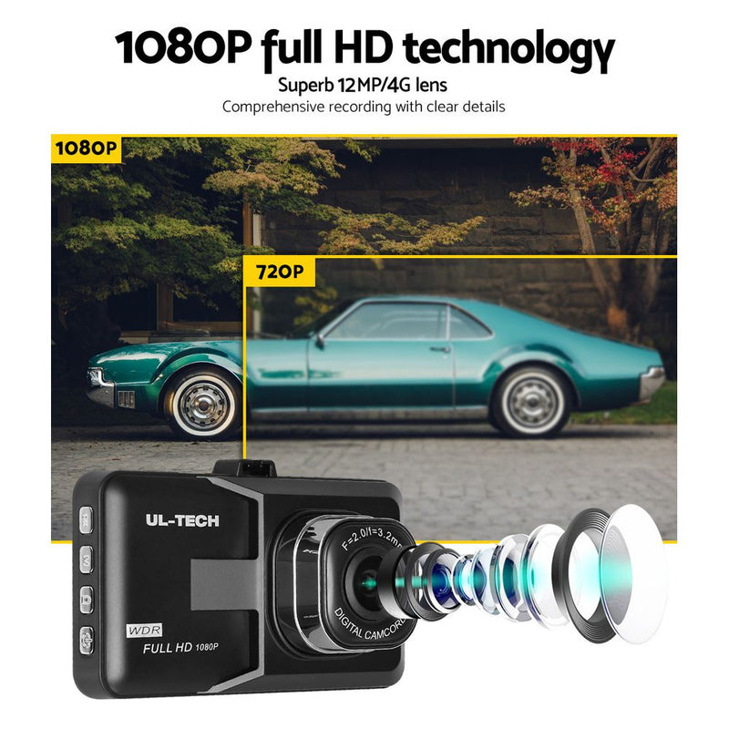 UL-TECH Dash Camera 1080P HD Cam Car Recorder DVR Video Vehicle Camera 32GB