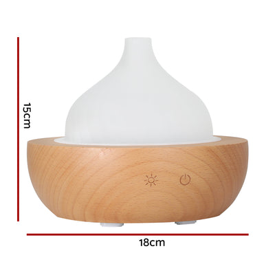 Devanti Aroma Aromatherapy Diffuser LED Oil Ultrasonic Air Humidifier Glass Wood