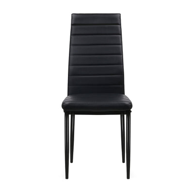 Artiss Dining Chairs Black PU Leather Set of 4 Astra