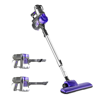 handheld bagless vacuum cleaner purple and silver