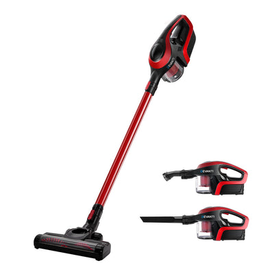 cordless stick vacuum cleaner black and red 