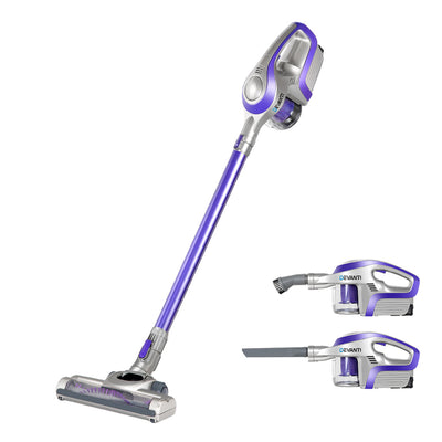 cordless stick vacuum cleaner purple and grey 