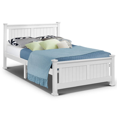 Double Size Wooden Bed Frame White