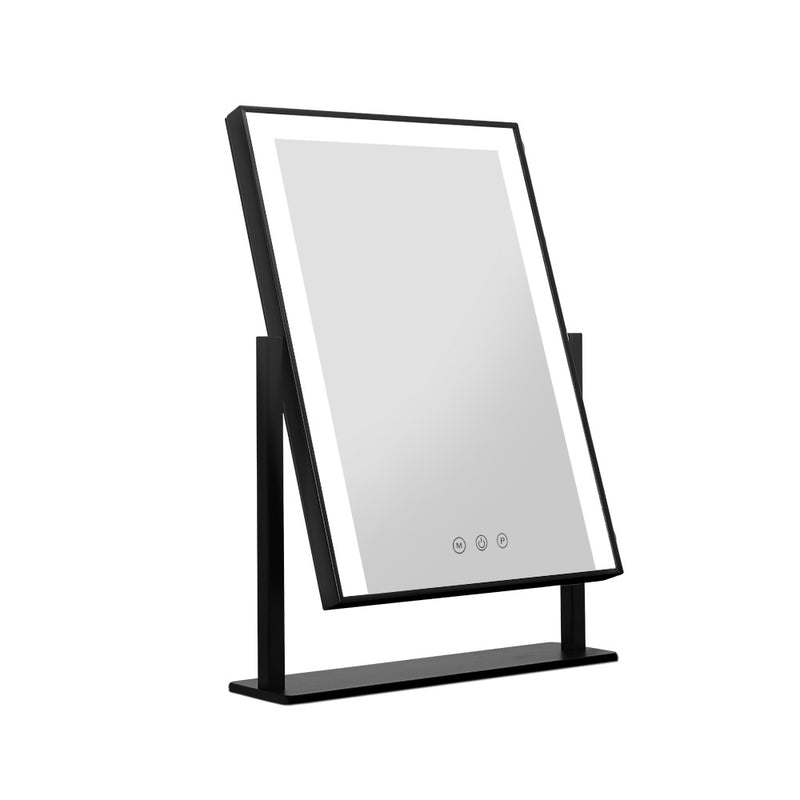 led  standing make up mirror black 