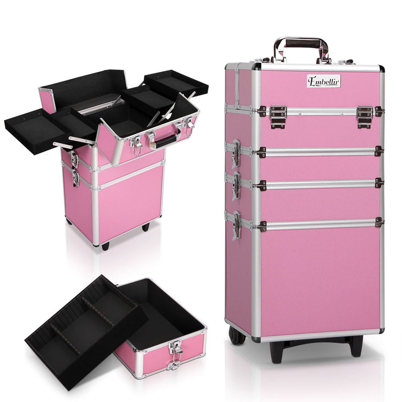 pink makeup case trolley 