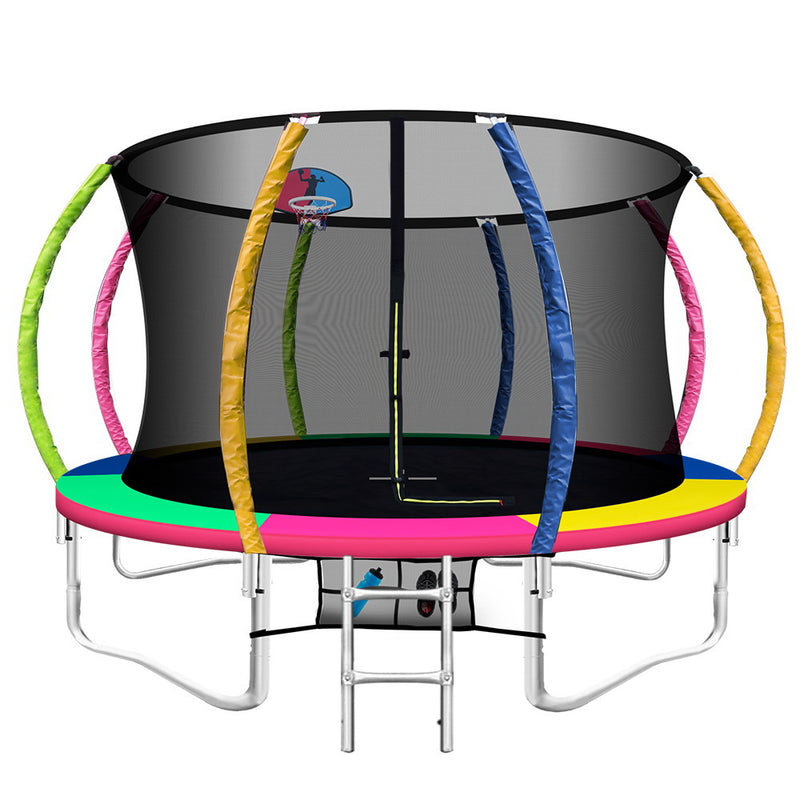 12FT round trampoline multi coloured  