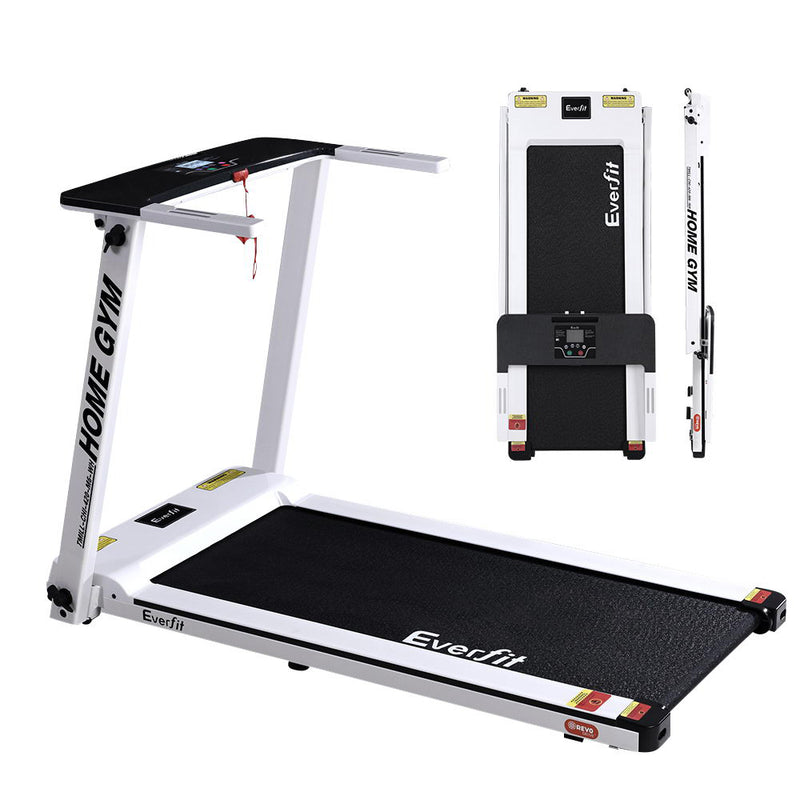 Electric treadmill white foldable