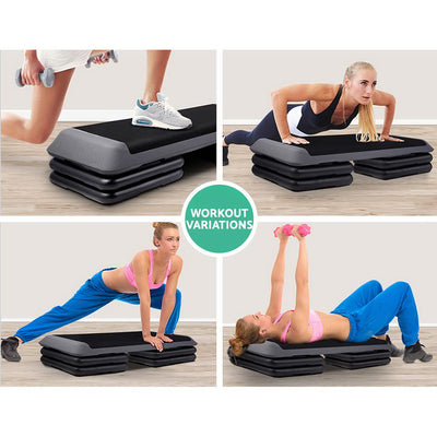 Everfit 2X Aerobic Step Riser Exercise Stepper Block Gym Home Fitness
