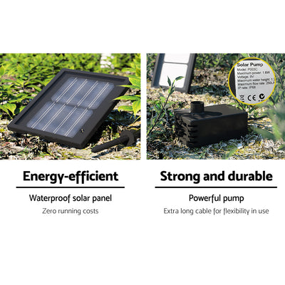 Gardeon Solar Water Feature 3 Tiers Black 93cm