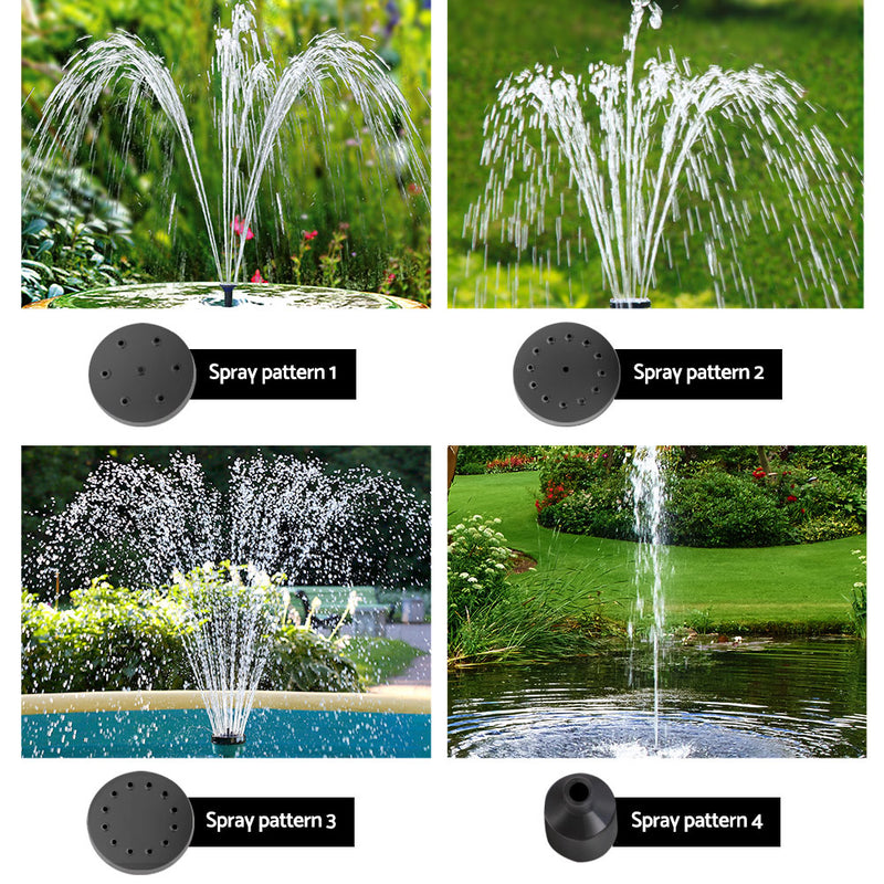 Gardeon Solar Pond Pump with Battery Kit LED Lights 4FT