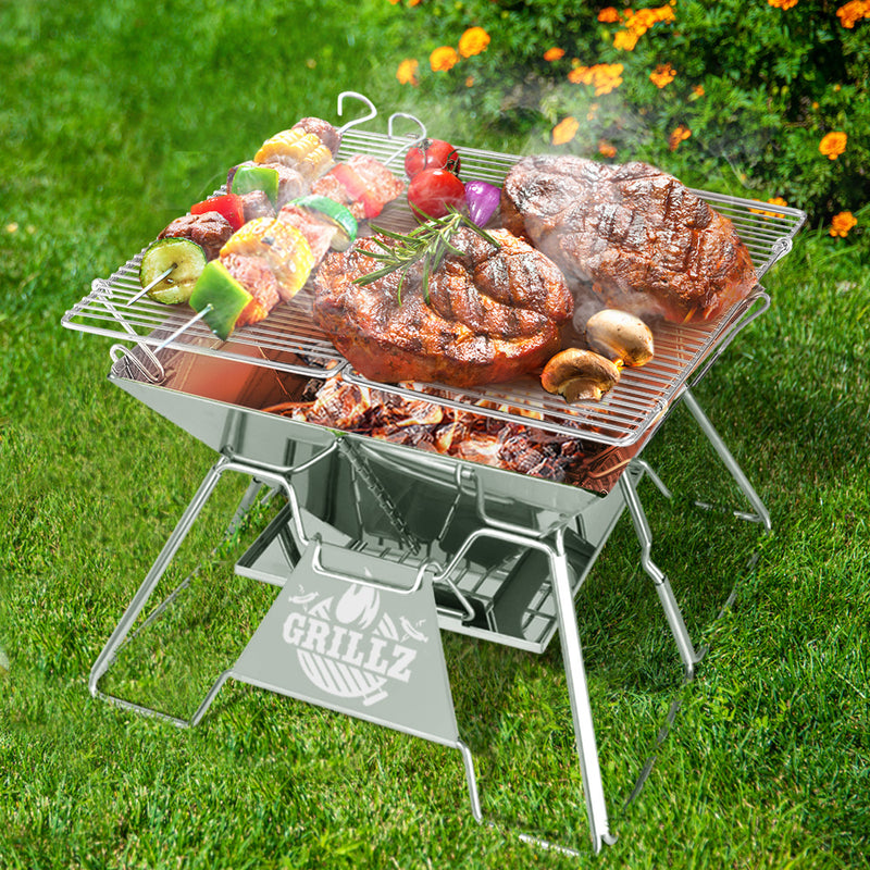 Grillz Fire Pit BBQ Grill with Carry Bag Portable
