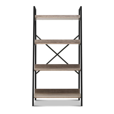 Artiss Metal Oak Bookshelf