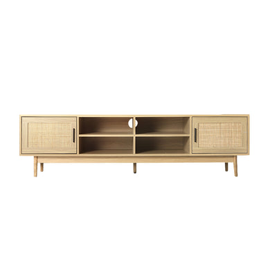 Artiss TV Cabinet Entertainment Unit Storage Cabinets Rattan Wooden 180CM