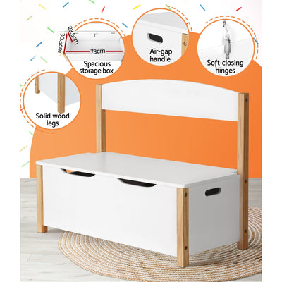 Keezi Kids Toy Box Chest Storage Blanket Children Organiser Seating Bench
