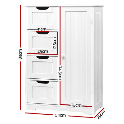 Artiss Bathroom Cabinet Storage Drawers White