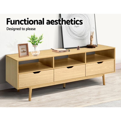 Artiss Wooden Scandinavian Entertainment Unit - Natural