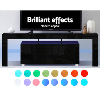 Artiss Entertainment Unit TV Cabinet LED 160cm Black Elo