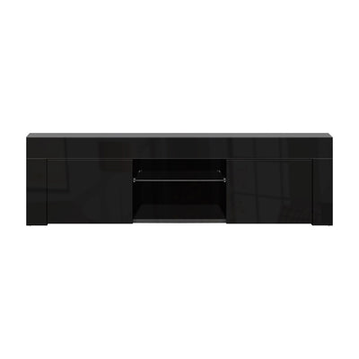 Artiss Entertainment Unit TV Cabinet LED 130cm Black Angus