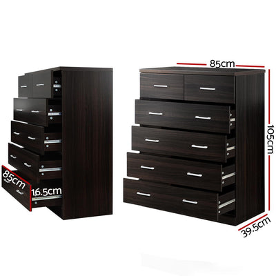 Artiss 6 Chest of Drawers - ANDES Walnut