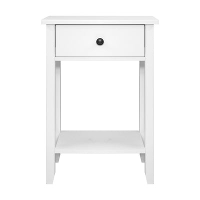 Artiss Bedside Table 1 Drawer with Shelf - BOWIE White