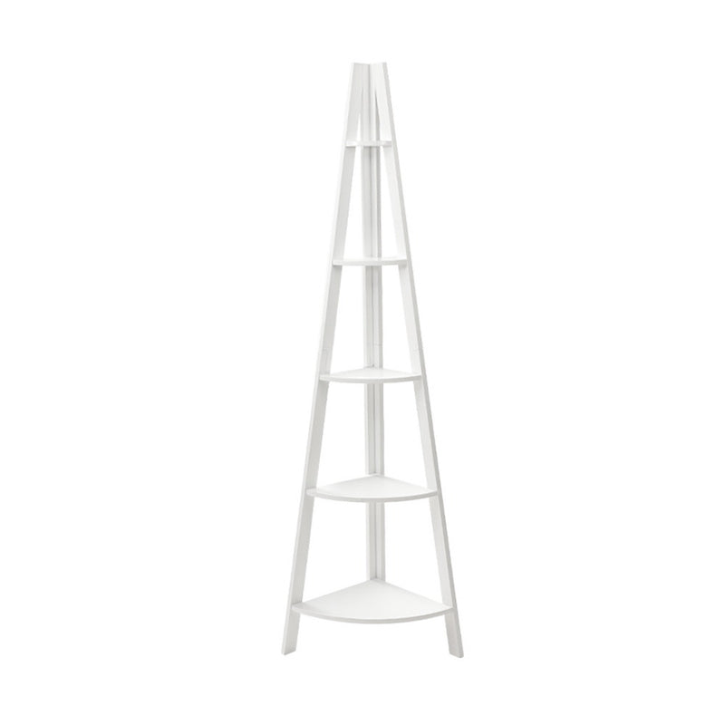 Artiss Bookshelf Corner Shelf 5 Tiers - CANE White