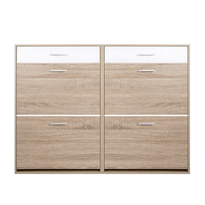 Artiss 2 Tier Shoe Cabinet - Wood