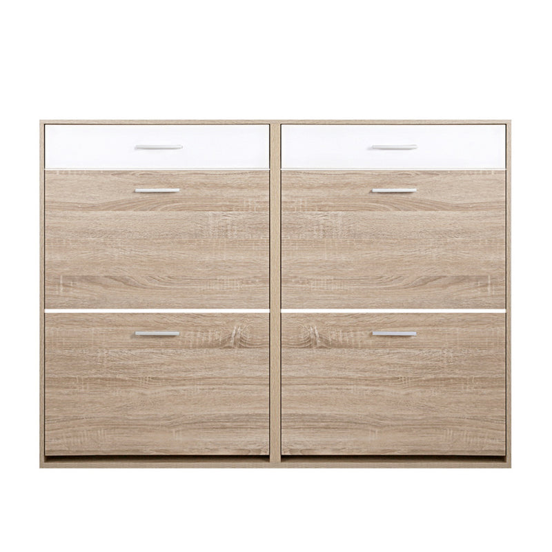 Artiss 2 Tier Shoe Cabinet - Wood