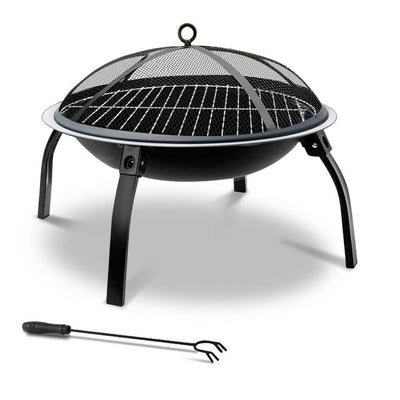 portable fire pit BBQ charcoal grill 22"