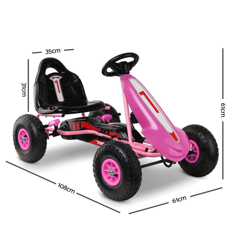 Rigo Kids Pedal Go Kart Ride On Toys Racing Car Adjustable Seat Pink