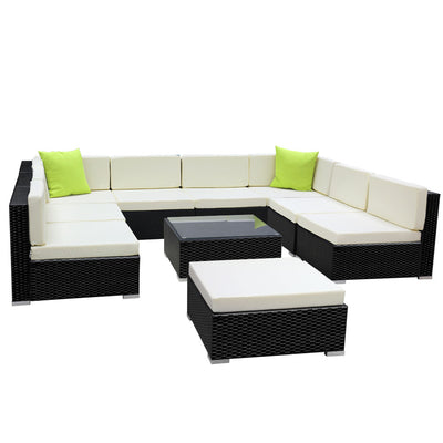 outdoor rattan black lounge sofa 