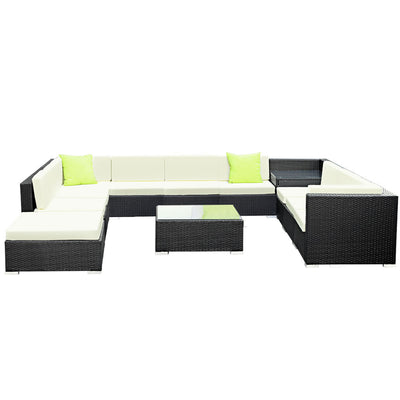 garden patio lounge set wicker black 