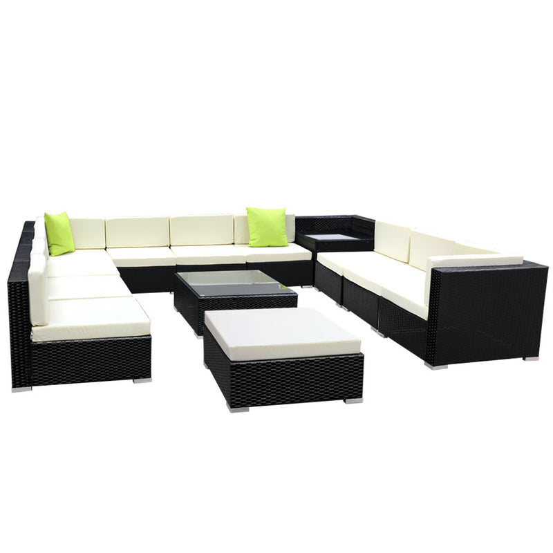 outdoor patio sofa lounge wicker black