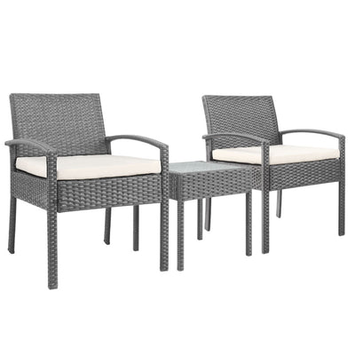 Outdoor Set Chairs & Table Grey