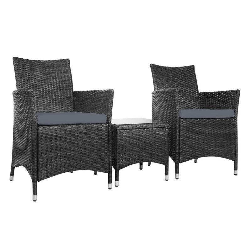 wicker outdoor furniture chairs and table set black 