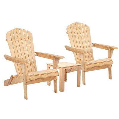 Wooden Outdoor Beach Chair and Table Set