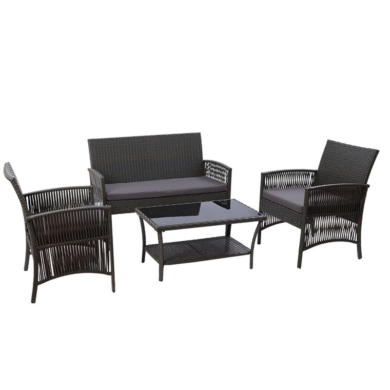 outdoor wicker dining set grey 