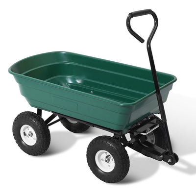 Garden Dump Cart Green 75L