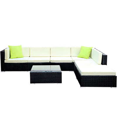 outdoor furniture sofa set patio pool wicker black 