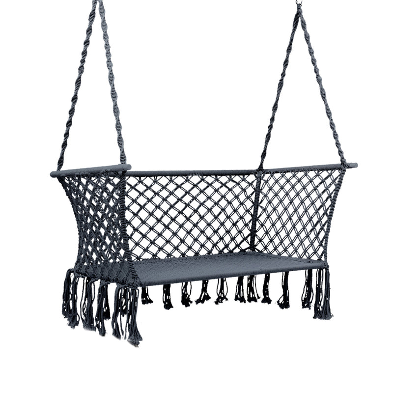 swinging hammock chair grey rope