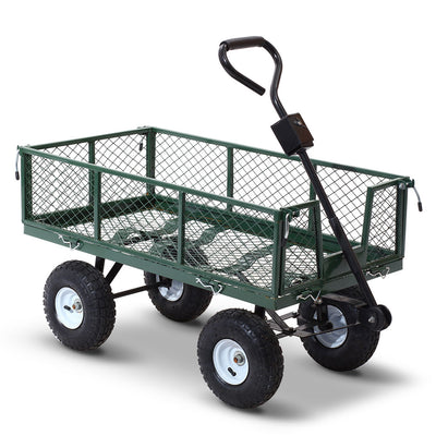 pull along cart garden mesh green