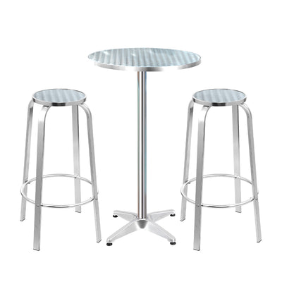 outdoor adjustable bar table and stools 