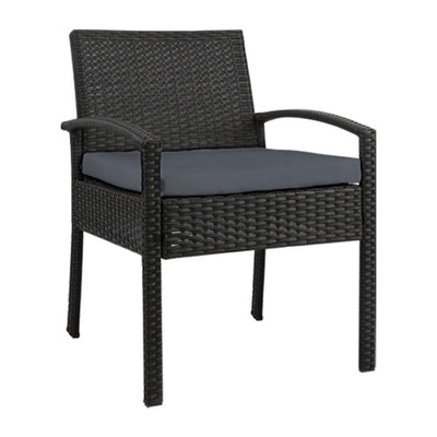outdoor wicker black chair 