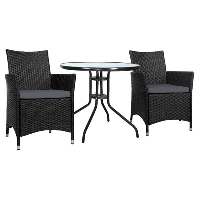 outdoor furniture chairs and table set wicker black 
