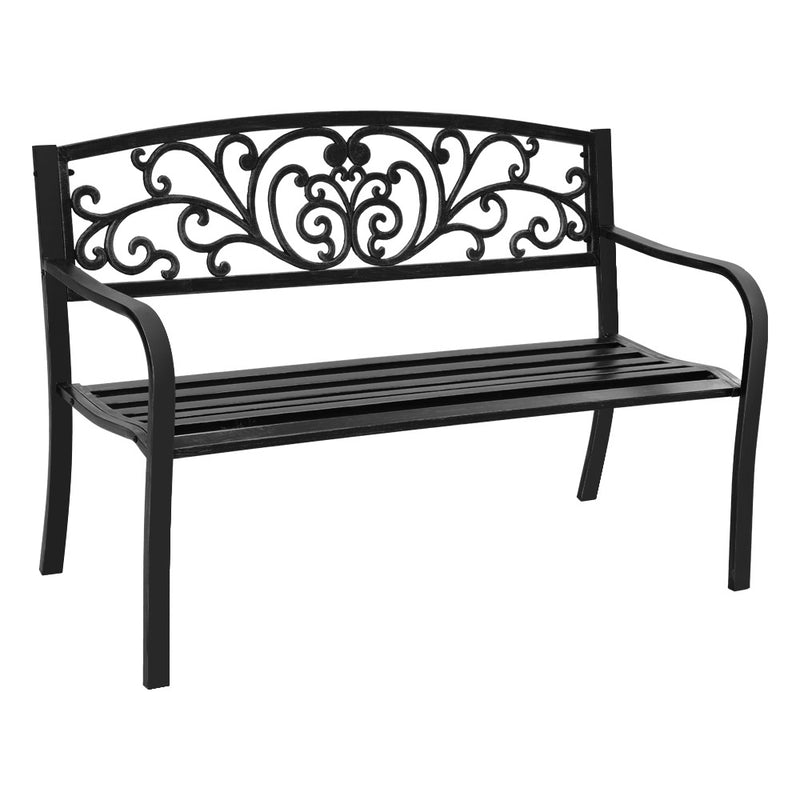 Outdoor Garden Bench Black Provincial 