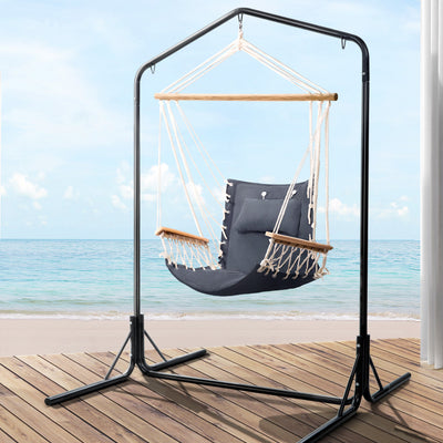 hanging hammock chair swing grey 