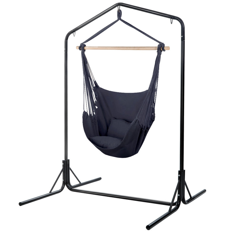 outdoor hammock chair swing grey charcoal 