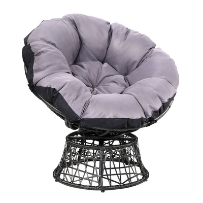 outdoor furniture chair rattan black cushion 