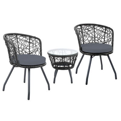 outdoor patio chair and table set black 